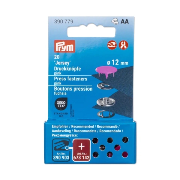 Prym NF Druckknöpfe Jersey 12mm pink