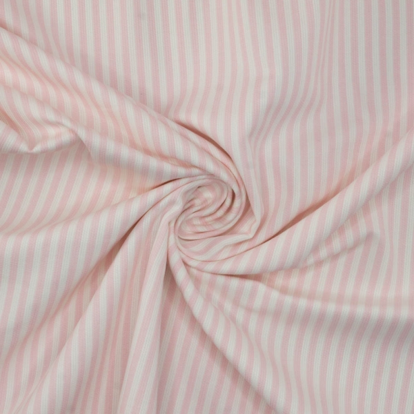 Babypique Baumwolle Streifen weiß-rosa