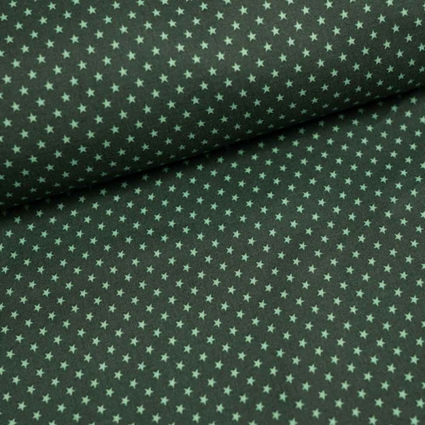 Baumwollwebware Sternchen tannengrün
