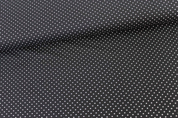 1,10 m Zuschnitt Edle Baumwollwebware Popeline Petit Dots schwarz