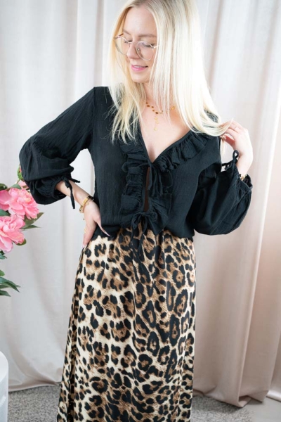 Baumwollbluse Ilaria schwarz