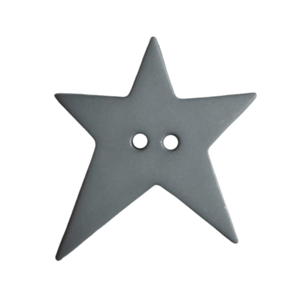 Stern-Knopf asymmetrisch 15mm grau