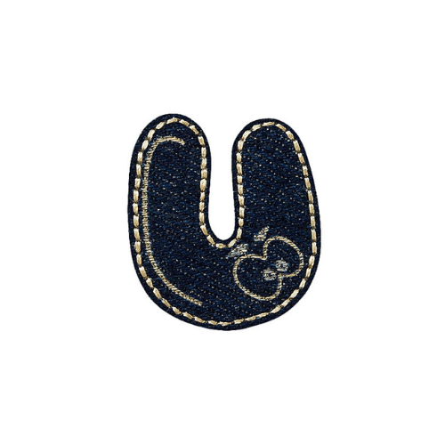 Applikation Jeans Buchstabe U