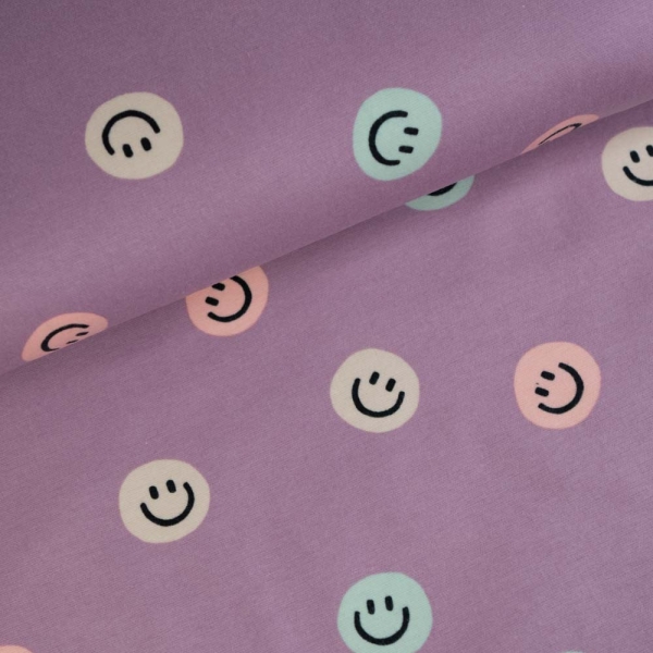 Flanell Baumwolle Smileys beere