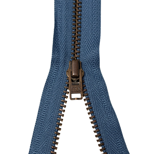 YKK nicht teilbarer Reißverschluss klein Metall jeansblau