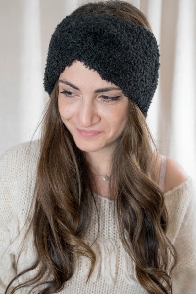 Stirnband Schleife schwarz