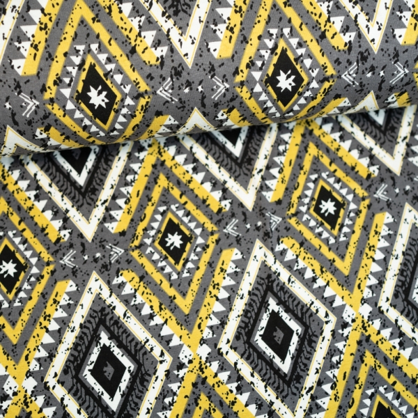 Viskosejersey Rauten anthrazit