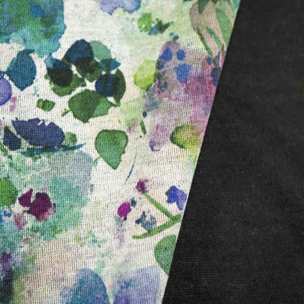 Jacquard Jersey Blumen grün