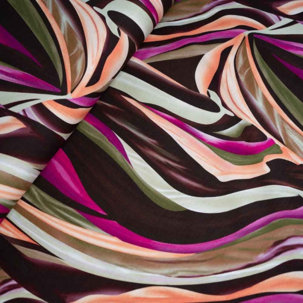 Viskosejersey Aquarell Wave terra