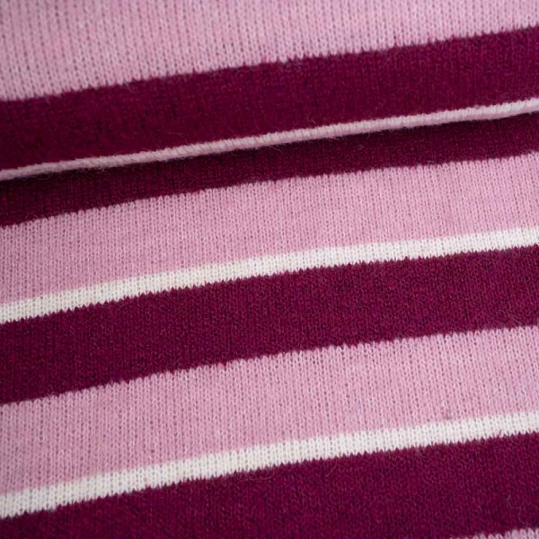 Strickstoff Blockstreifen rosa