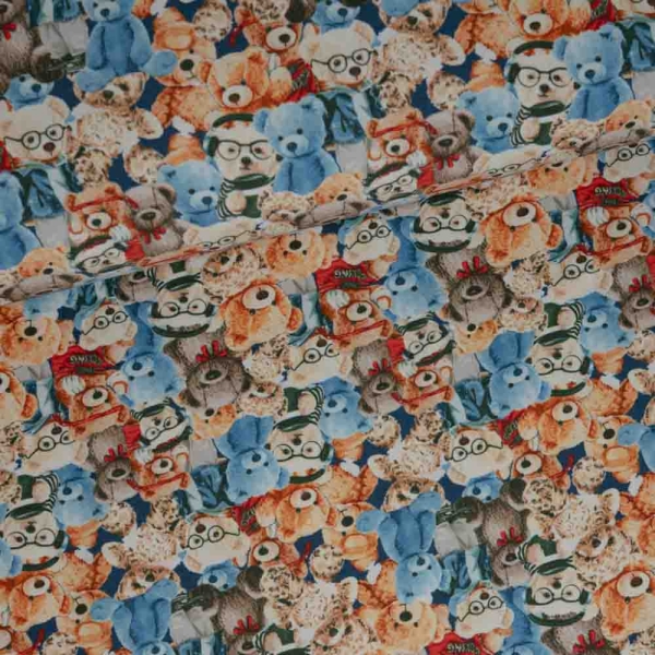 Baumwolljersey niedliche Teddybären beige