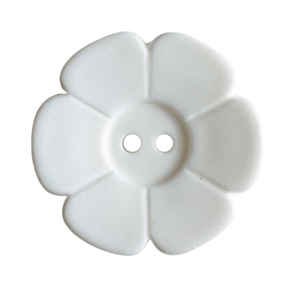 Kinderknopf Blume matt 28 mm weiß