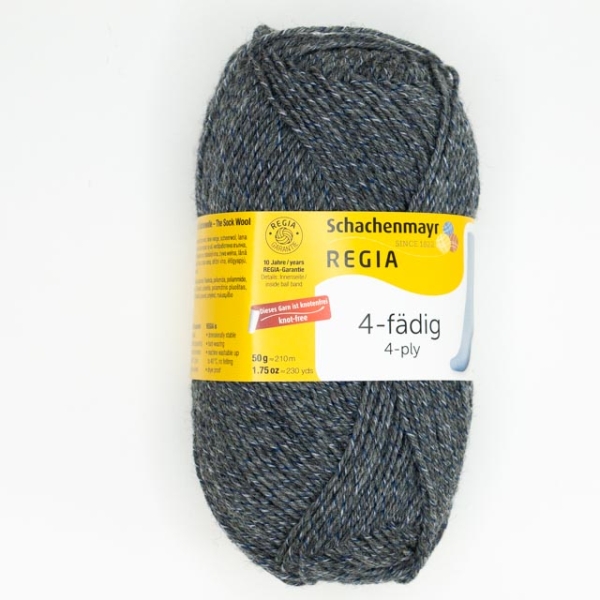Regia Sockenwolle 4-fädig grau-blau