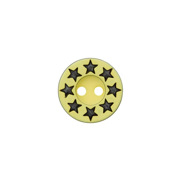 Polyesterknopf Sterne 12mm gelb