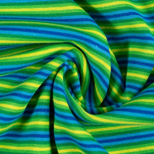 Bündchen Streifen mini blau-grün
