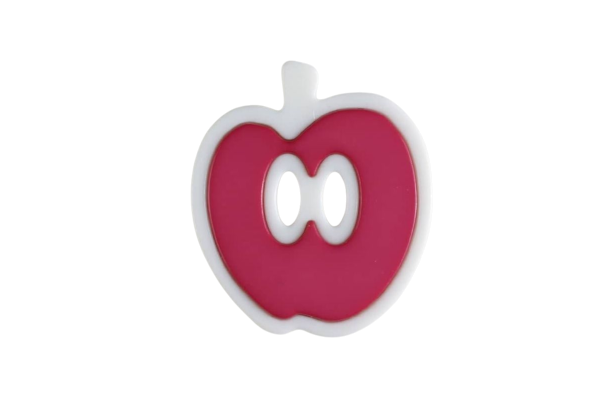 Kinderknopf Apfel 25mm pink