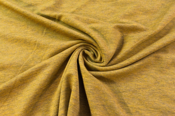 Organic Sweat BLACKMELIERT senf unangeraut - French Terry Ökotex 100