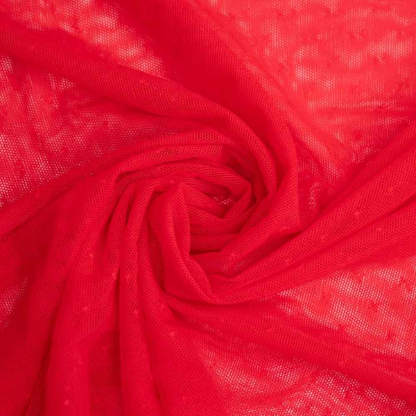 Soft Mesh Stretch Pünktchen rot