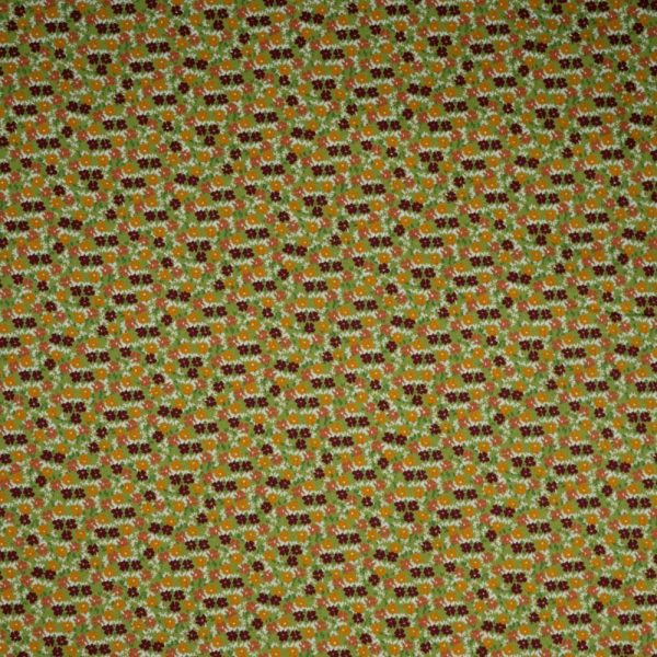 Baumwollwebware Blumen lime