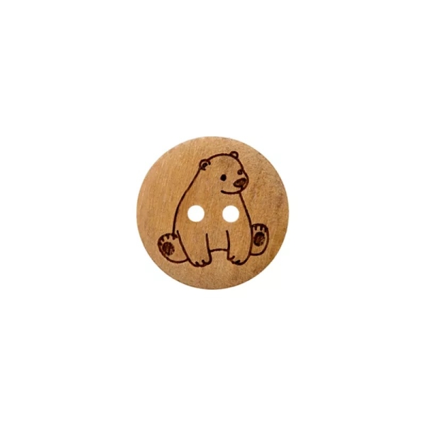 Holzknopf Eisbär 15mm