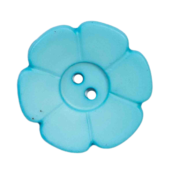 Kinderknopf Blume matt 28mm türkis