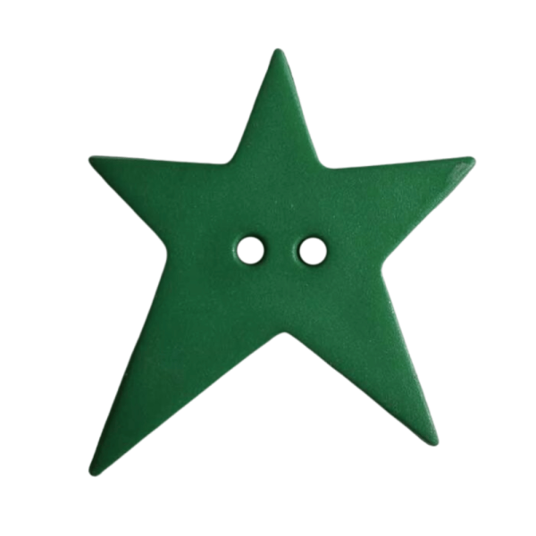 Stern-Knopf asymmetrisch 15mm grün