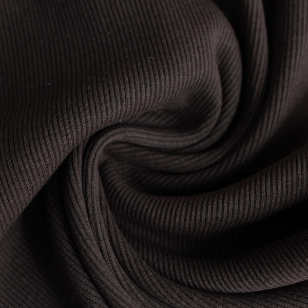 50cm Zuschnitt Ripp Bündchen dunkelbraun