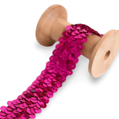 Paillettenband Stretch 30mm pink