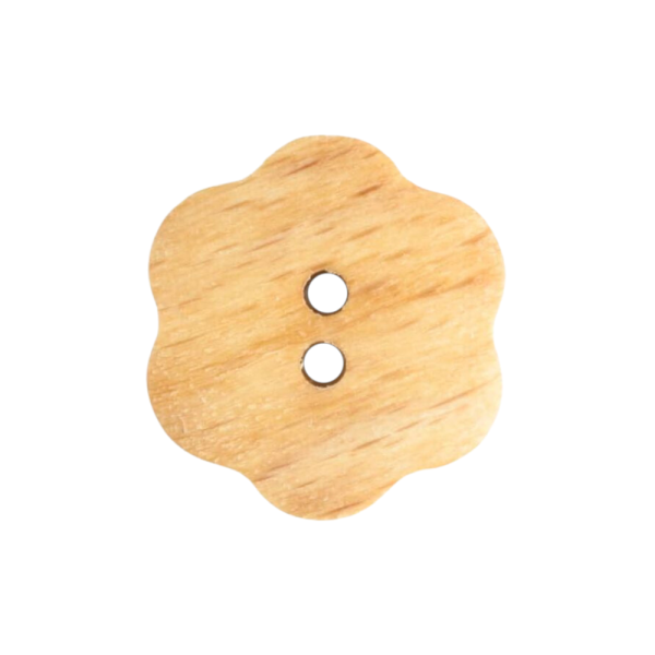 Holzknopf Blume 15 mm