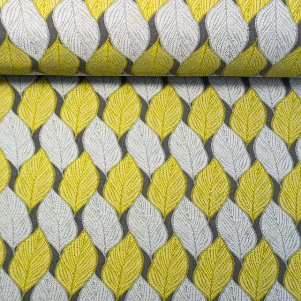 Jacquard Dekostoff Cohiba senf-hellgrau