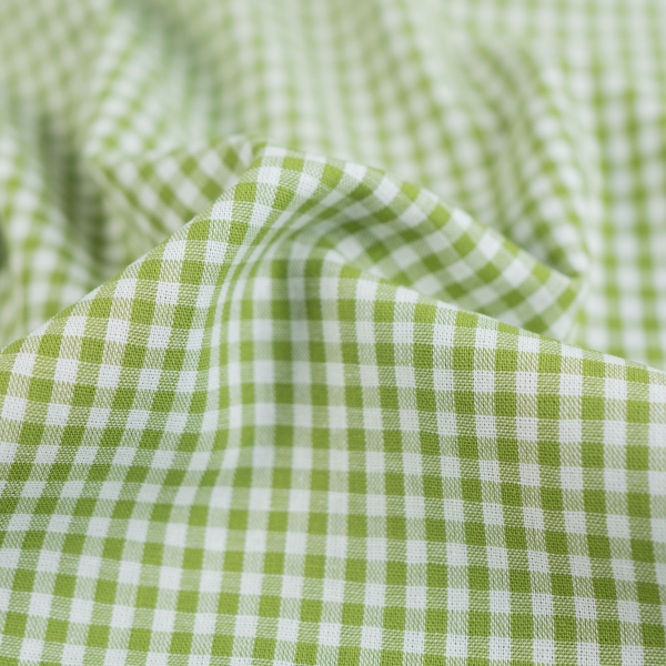 Baumwoll Popeline Karo klein 3mm lindgrün