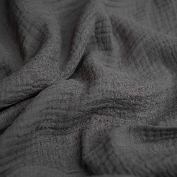 Musselin Double Gauze Amelie dunkelgrau