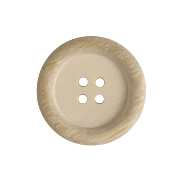 Holzknopf Imitat mit Mulde 28mm beige