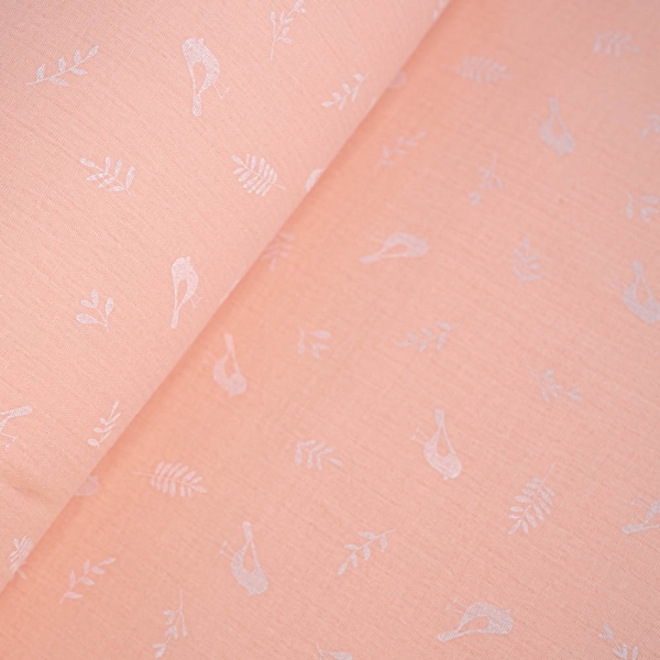 Musselin Double Gauze Vögelchen pastellrosa