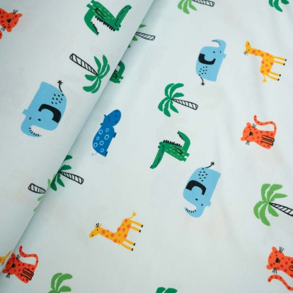 Baumwolljersey Zootiere hellblau