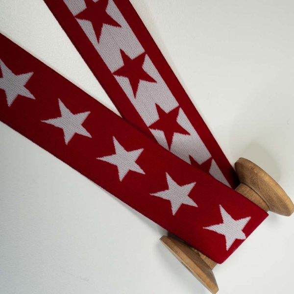 Gummiband Doubleface 40mm Stern rot