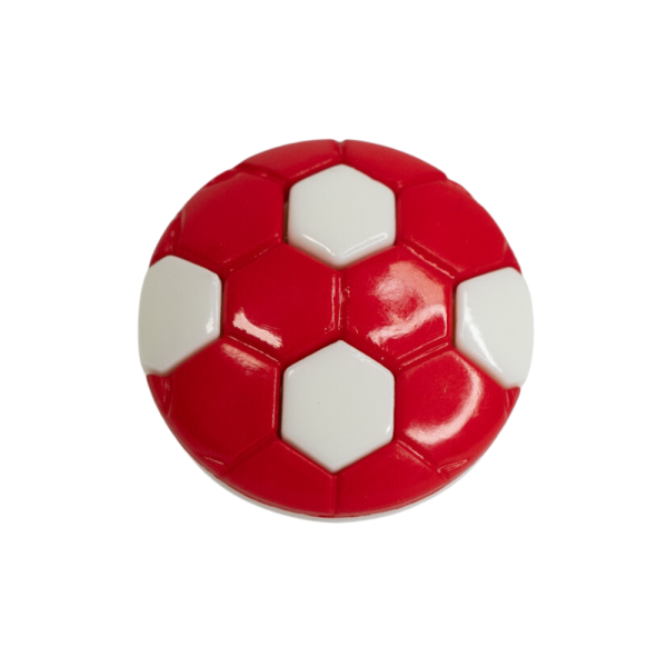 Kinderknopf Fussball 20mm rot