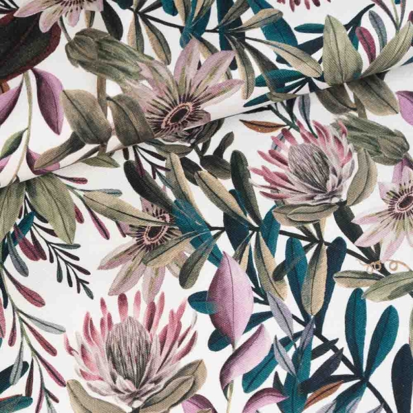 Canvas tropische Blumen weiß