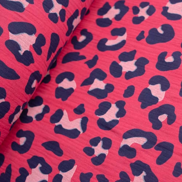 Musselin Double Gauze Leo pink