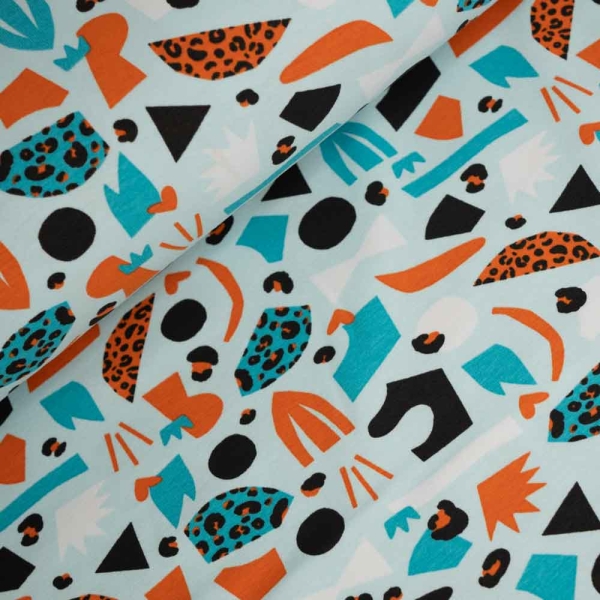 Baumwolljersey Schnittmusterteile pastellblau