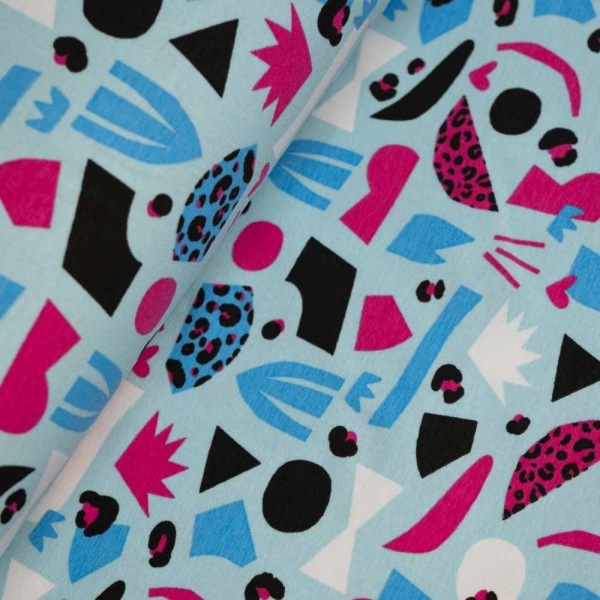 Baumwolljersey Schnittmusterteile blau