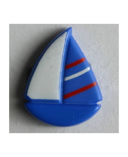 Kinderknopf Segelboot 18mm blau