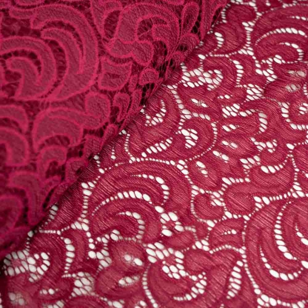 Italienische Spitze STRETCH bordeaux