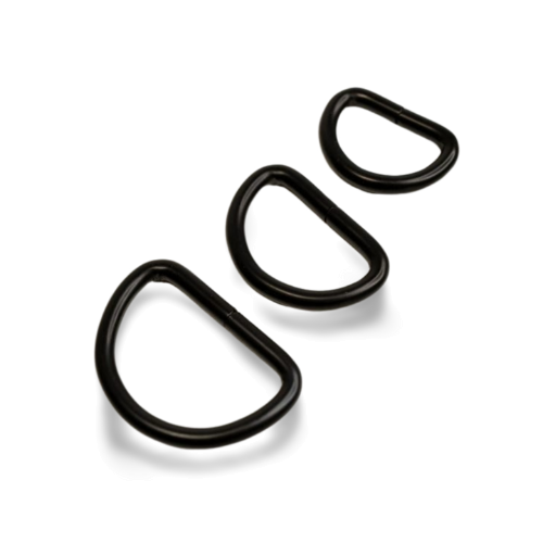 EvLis D-Ring Massiv schwarz matt 25/30/40mm