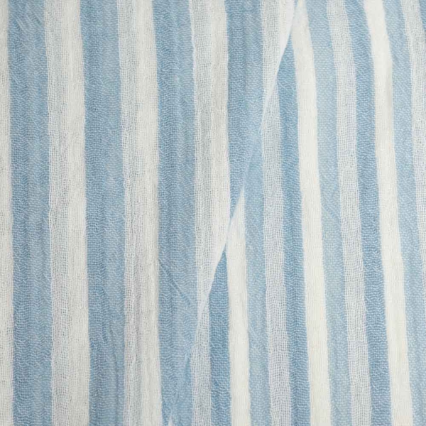 Musselin Doubleface Streifen jeansblau