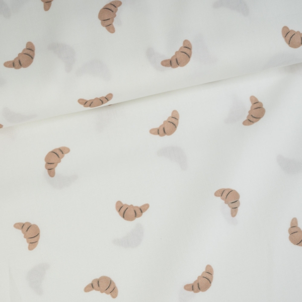 Baumwoll Popeline Croissant weiß