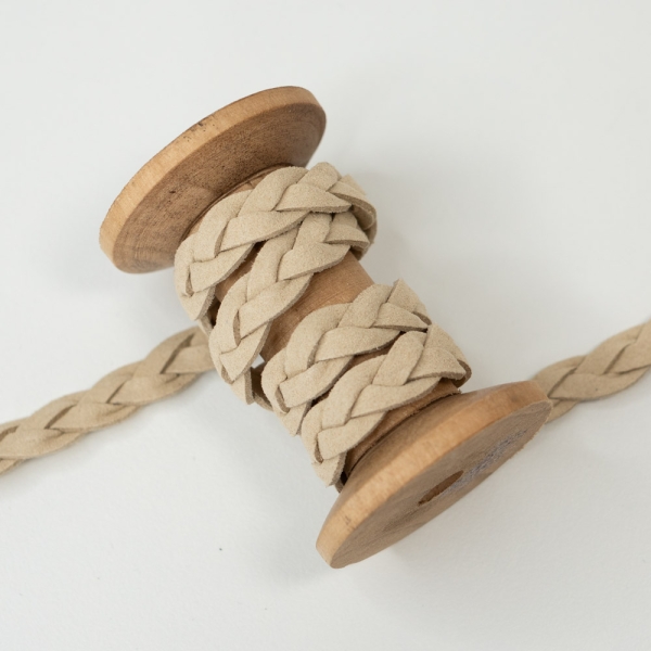 Kunstleder-Kordel Geflochten 10mm sand