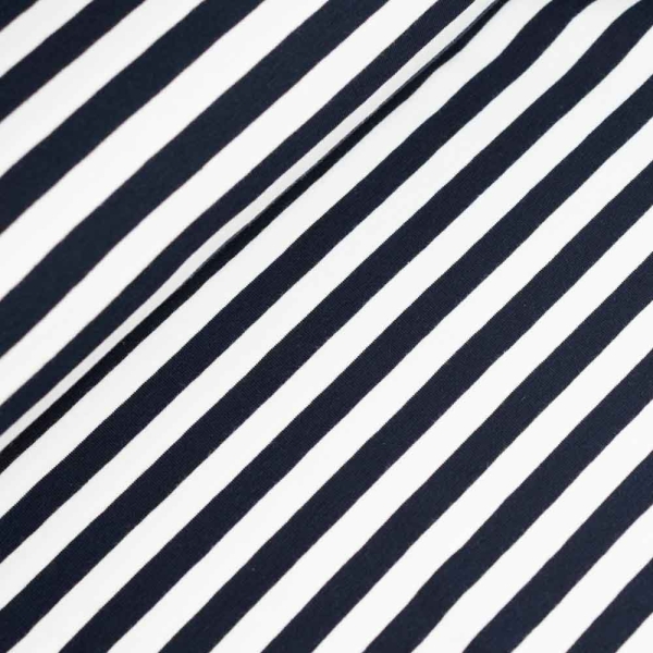 Baumwolljersey Blockstreifen schwarz-weiß