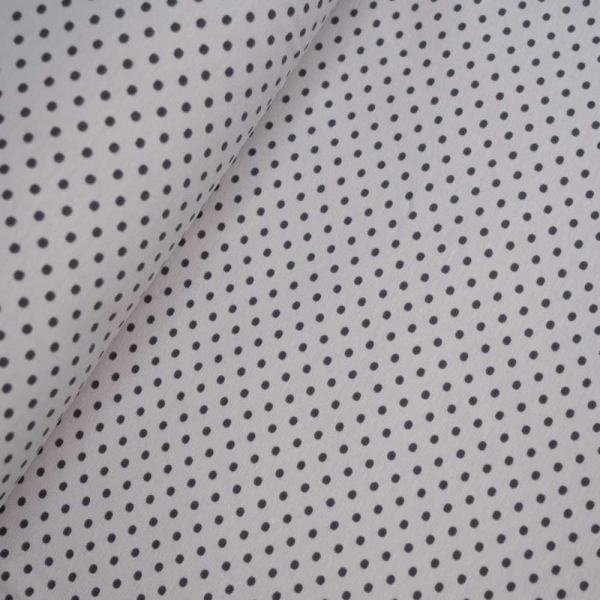 Baumwolljersey Kleine Punkte hellgrau