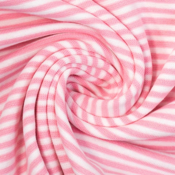 Bündchen Feinstrick Ringel rosa-weiß